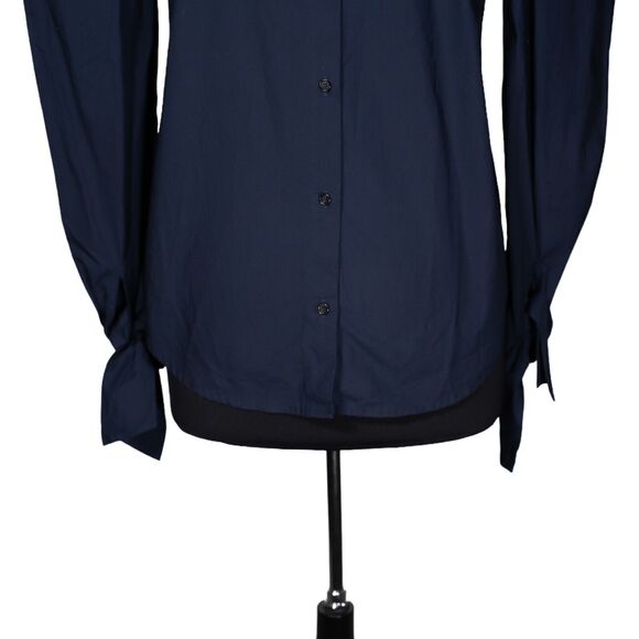 Free People Women's Shirt Blue Button Puff Sleeve Boho Peasant Blouse Top Size M - Picture 8 of 10